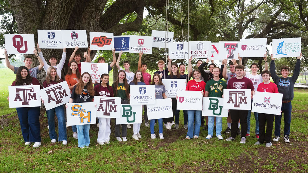Providence Classical School seniors showing where they plan to attend college.